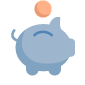 piggy bank with coin above