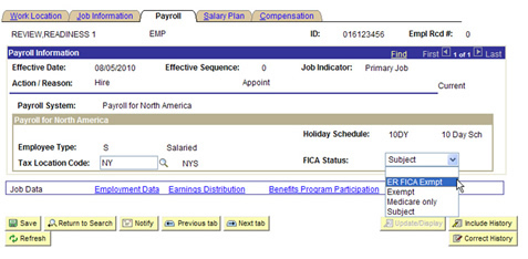 Image of PayServ NYS Payroll System - Hire Page
