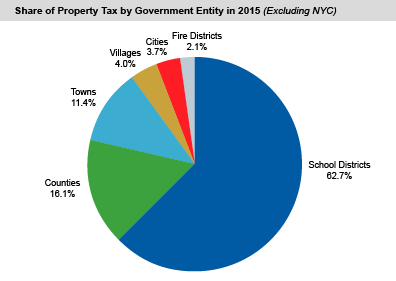 Share of Property Tax by Government Entity in 2015